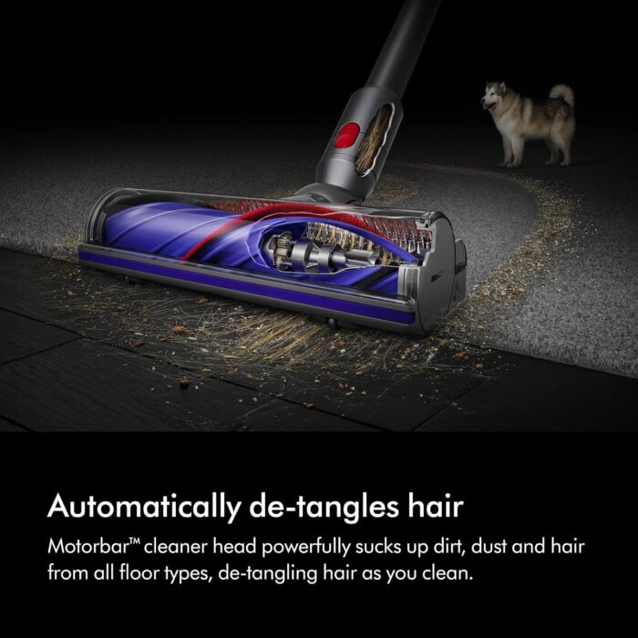 Dyson V8 Advanced Cordless Vacuum Cleaner, 130 AW, up to 40 min runtime, De-tangling Motorbar, removes Pet hair, cordless handheld