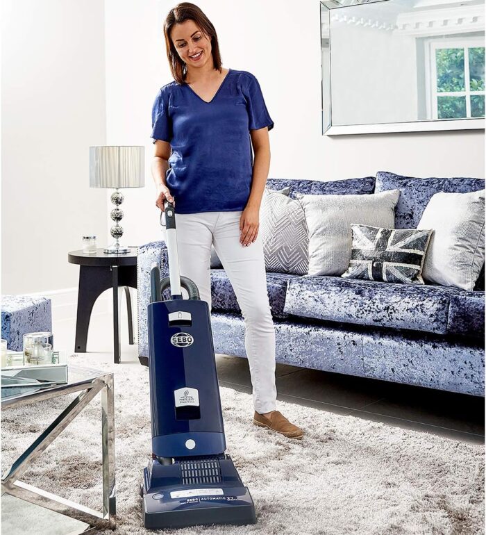 SEBO 91506GB Automatic X7 Extra ePower Upright bagged Vacuum Cleaner, 890 W, Dark Blue/Silver