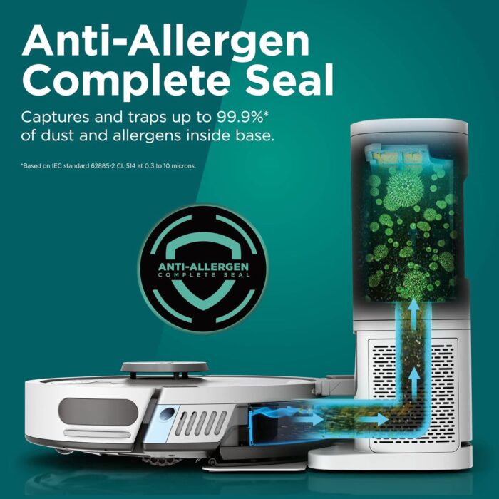 Shark Matrix Plus 2-in-1 Robot Vacuum and Mop with Self-charging Base - Deep-cleans Carpets, Hard Floors and Pet Hair - 3D LiDAR Navigation - Wi-Fi/App - 2 Pads and 2 Brushes incl. - Grey