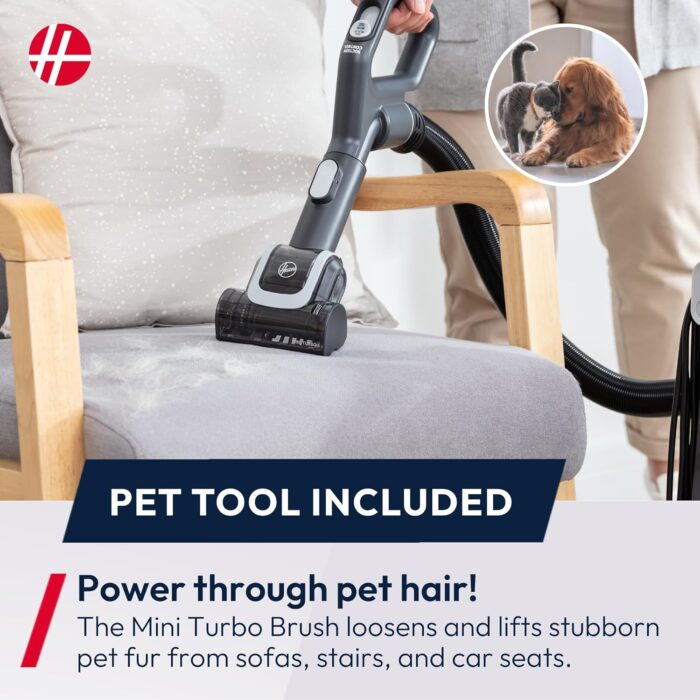 Hoover HL5 Pets Upright Vacuum Cleaner with Pet Hair Attachment, Powerful Suction, Push&Lift Portable Mode, Anti Hair Wrap, LED Lights, Hepa Filter, Corded, 850w [HL500PT]