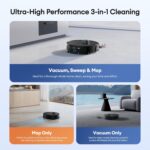 Ultenic T20 Pro Self Emptying Robot Vacuum Cleaner with Mop 8000Pa, 180 Mins Runtime, LiDAR Navigation, Up to 10 Weeks of Hands Free Cleaning Robot Vacuum for Pet Hair, Carpet, All Floors