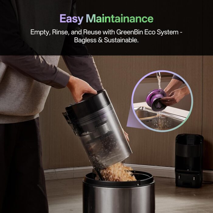 Vexilar Robot Vacuum and Mop with Multi-Cyclone Bagless Self Emptying Docking Station, 10000Pa Suction, LiDAR Navigation, 5 Maps, 180Min Runtime, Robotic Vacuum for Pet Hair, Carpet and Hard Floor