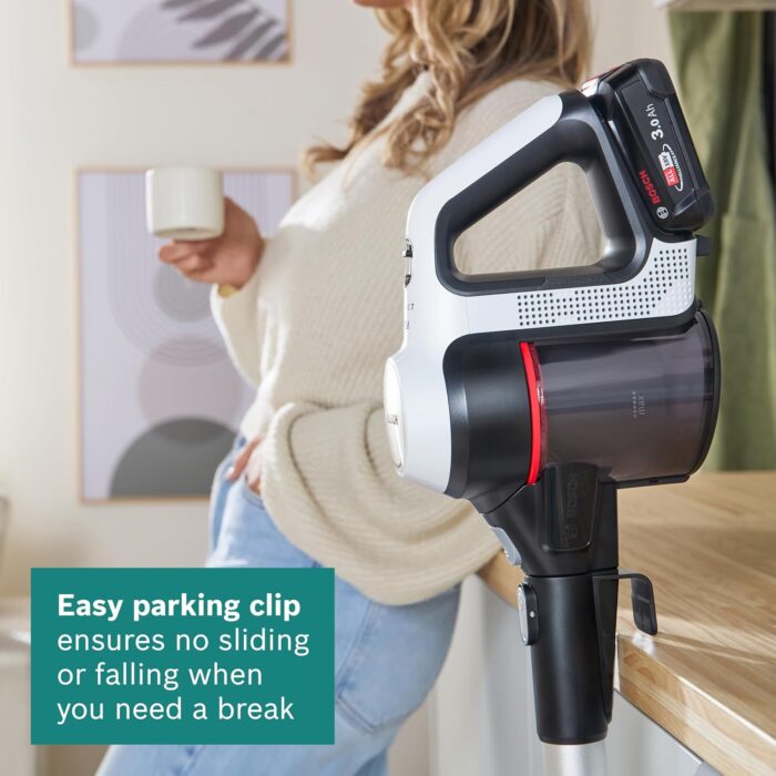 Bosch Unlimited 7 BCS712GB ProHome MultiUse Lightweight Cordless Vacuum Cleaner with Flex Tube, Quick Charger & Accessories, 2 Batteries 80 minutes runtime - White