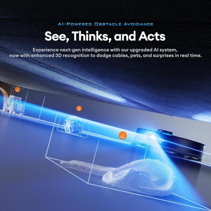 Ultenic T20 Pro Self Emptying Robot Vacuum Cleaner with Mop 8000Pa, 180 Mins Runtime, LiDAR Navigation, Up to 10 Weeks of Hands Free Cleaning Robot Vacuum for Pet Hair, Carpet, All Floors