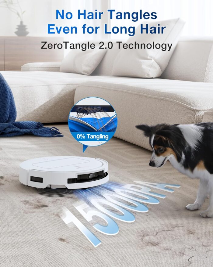ECOVACS DEEBOT T50 PRO OMNI Robot Vacuum,Extend Side Brush and Mop, 15,000Pa, AIVI 3D 3.0, Auto Cleaning Solution Adding, 75℃ Hot Water Mop Washing, Hot Air-Drying, Ultra-thin 81mm, White