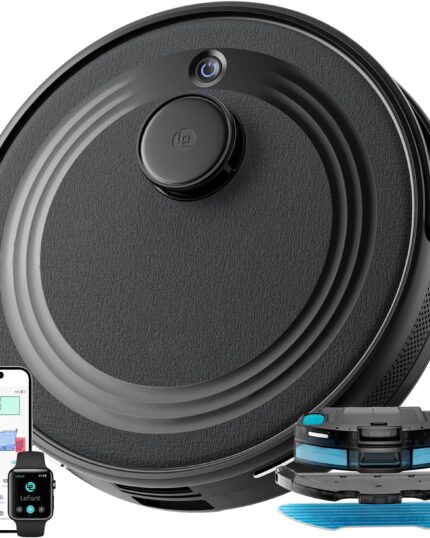 Lefant M2 Robot Vacuum Cleaner with Mop, Powerful 6000Pa Suction, dToF Laser Navigation, 2.4G/5G Wi-Fi, App/Alexa/Apple Watch Control, 140min Runtime, Ideal for Pet Hair, Carpets & Hard Floors