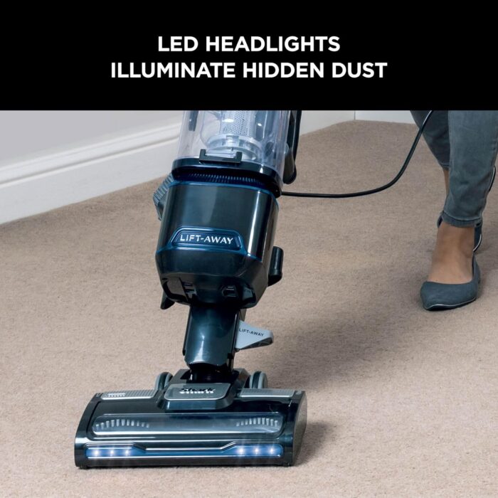 Shark Corded Upright Vacuum Cleaner 1.1L with Lift-Away Technology, LED Headlights, Anti-Allergen, 8m Cord, 750W, Crevice, Multi-Surface Tools, Blue/Black, NV602UK, 40/16B-D