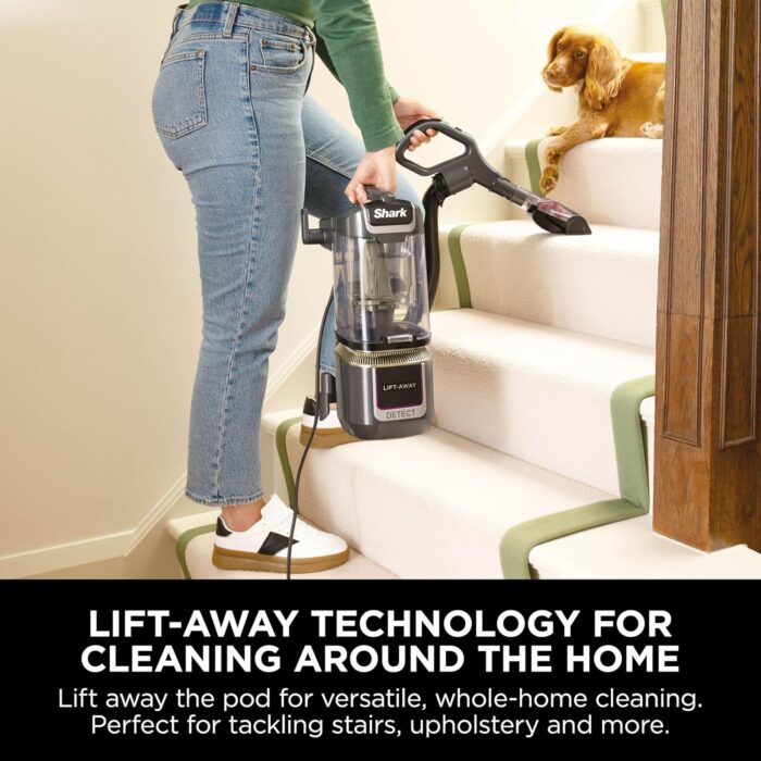 Shark Detect Corded Upright Vacuum Cleaner, Ultra-Powerful Pet Hair Pick-Up with Anti Hair Wrap Plus, DuoClean Detect & Direction Detect, Anti-Allergen, Lift-Away Technology with Pet Tool, LA450UKTBK