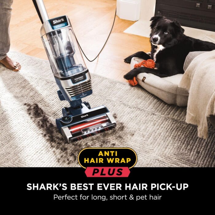 Shark Stratos XL 2.6 Litre Corded Upright Vacuum Cleaner with Anti Hair Wrap Plus & Anti Odour, Pet, Crevice and Multi-Surface Tools, Transforms to Portable Vacuum, 800W 2.6 ltrs, Navy Blue AZ3000UKT