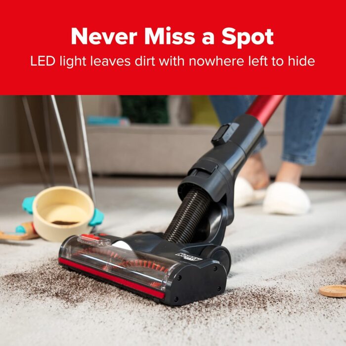 Henry Quick Cordless Stick Vacuum Cleaner, HEN.100, Up to 60 Mins Runtime, Dust-free Emptying, Powerful Cleaning, Interchangeable Battery, Lightweight, Red