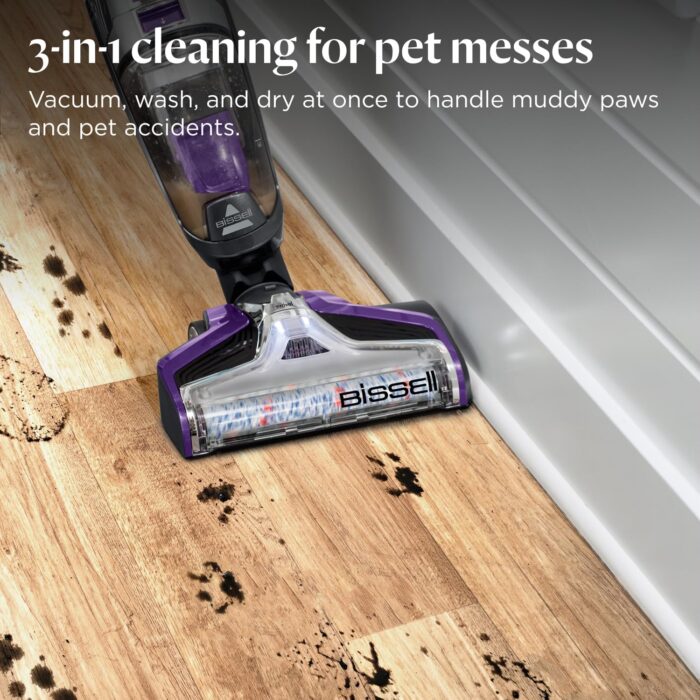 BISSELL CrossWave Pet Pro, 3-in-1 Multi-Surface Wet and Dry Vacuum Cleaner, Floor Cleaner Machine All in 1 Step, Vacuums, Washes & Dries, Hard Floors & Area Rugs, For Pet Owners, Corded, 2224E