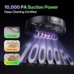 Vexilar Robot Vacuum and Mop with Multi-Cyclone Bagless Self Emptying Docking Station, 10000Pa Suction, LiDAR Navigation, 5 Maps, 180Min Runtime, Robotic Vacuum for Pet Hair, Carpet and Hard Floor
