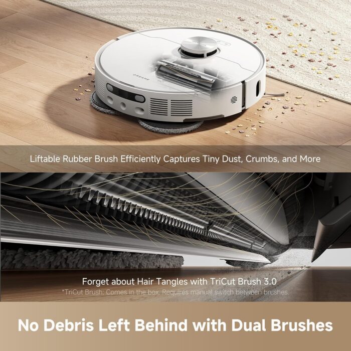 dreame L40 Ultra AE Robot Vacuum and Mop, 19,000Pa Suction, Diverse Brush Selection, Flexible Mop & 75°C Self Cleaning Washboard, All-in-One Station, Tangle-Free, Auto Refill, Voice Control