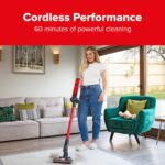 Henry Quick Cordless Stick Vacuum Cleaner, HEN.100, Up to 60 Mins Runtime, Dust-free Emptying, Powerful Cleaning, Interchangeable Battery, Lightweight, Red